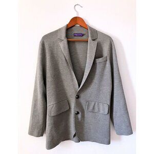 Ralph Lauren Purple Label Merino Wool Stretch Blazer Grey Size Small